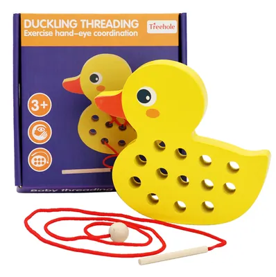Montessori String Threading Lacing Hand-eye Coordination Early Learning Educational Stringing view 3