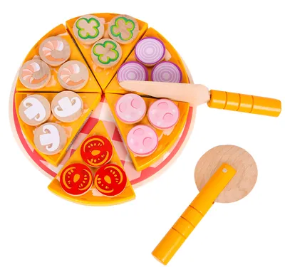 Pizza Wooden Toys Food Cooking Simulation Tableware Children Kitchen Pretend Play Toy Fruit — wooden pretend play & role play wholesale