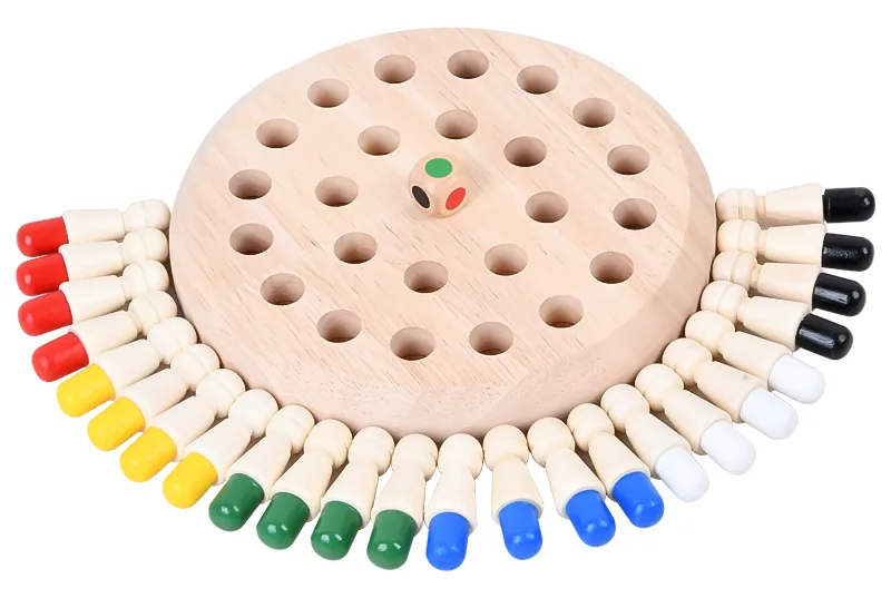 Children Educational Montessori Wooden Toy Memory Game Matchstick Color Learning Board Games — wooden board games & logic wholesale