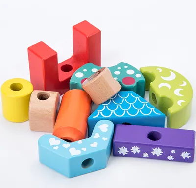 Wooden Toy Baby Sensory Montessori Toddler Learning Toy Wooden Stacking Rings Unisex Wooden view 2