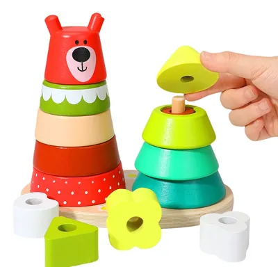 Toy Manufacturer's Handmade Mini Rainbow Wooden Block Educational Construction Toy for 2-4 view 3