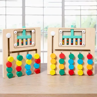Early Education Four-Color Ball Walking Game Toy Unisex Logical Thinking Training Wooden — wooden vehicles, tracks & ramps wholesale