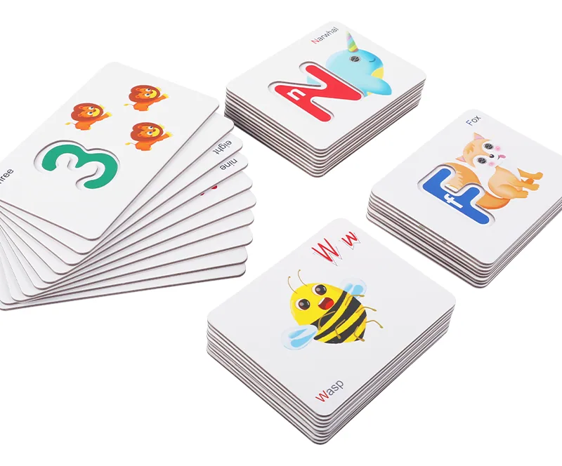 Wood Letter Cognition Number Matching Game Card Set Children's Two Sided 3d Jigsaw Wooden — wooden puzzles & tangrams wholesale
