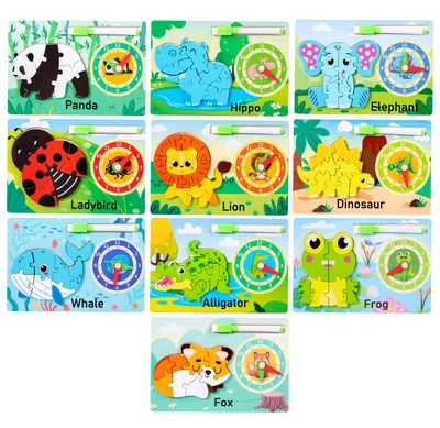 4 in 1 Multi-Functional Wooden Puzzle Board Early Educational Drawing Toy with Alphabet — wooden puzzles & tangrams wholesale