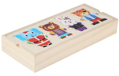 Wooden Elephant Bear Change Clothes Children's Early Education Jigsaw Puzzle Dressing Game — wooden puzzles & tangrams wholesale