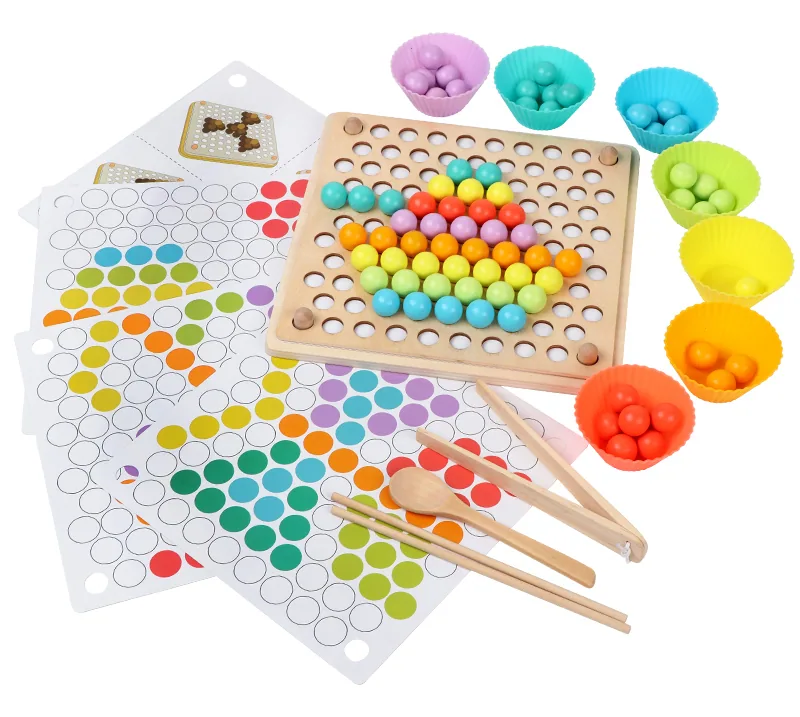 Unisex Wooden Puzzle Board Beads Hand-Brain Training Math Game Early Toy Baby Hand-Eye — wooden puzzles & tangrams wholesale