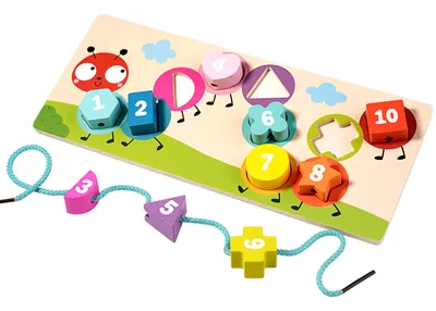 Montessori Clip Bead Math Toys Kids Fine Motor Training Caterpillar Number Learning Toys — wooden math & teaching aids wholesale