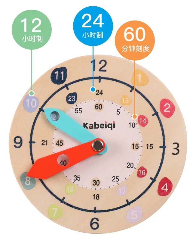 Unisex Wooden Digital Clock Toy for Kids Early Education Time Cognitive Learning Aid Alarm — wooden math & teaching aids wholesale