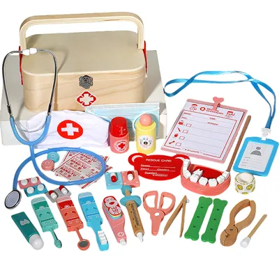 Unisex Wooden Doctor Kits Early Educational Pretend Play Toy Set for Kids for Medical Role Play view 5