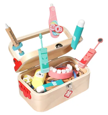 Unisex Wooden Doctor Kits Early Educational Pretend Play Toy Set for Kids for Medical Role Play view 4