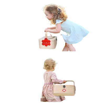 Unisex Wooden Doctor Kits Early Educational Pretend Play Toy Set for Kids for Medical Role Play — wooden pretend play & role play wholesale