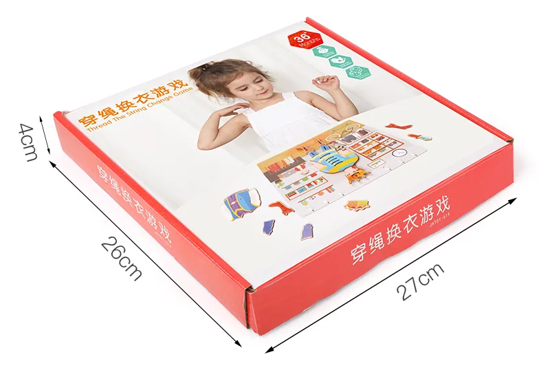 Play House Toys Children Fine Skills Training Rope Change Game — wooden pretend play & role play wholesale