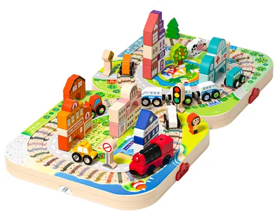 Children's Toys Wooden Macaron Number Letters Track Urban Early Education Enlightenment Puzzle view 2