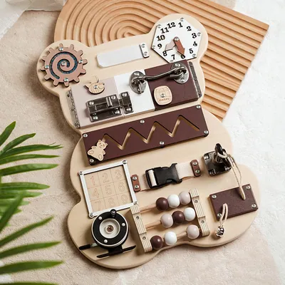 Chengji Unisex Montessori Wooden Busy Board Educational Sensory Activity Toys for Toddlers — wooden sensory & busy boards wholesale