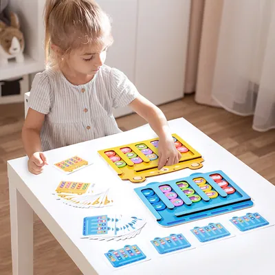 Unisex Logical Thinking Toy Wood Pattern Matching Board Game for Kids Color Matching Toys — wooden board games & logic wholesale