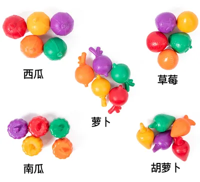 Unisex Montessori Wooden Toy for Preschool Learning Fruit and Vegetable Recognition Sorting — wooden pretend play & role play wholesale