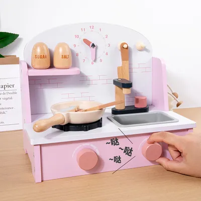 Wooden Furniture Pretend Play Toy Set Educational Mini Kids Kitchen Toy For Baby — wooden pretend play & role play wholesale