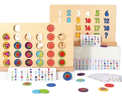 Montessori Children's Six-color Game Chess Numbers Letters Early Educational Math Toys Kid's — wooden math & teaching aids wholesale
