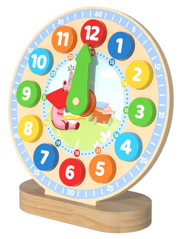 Toys For Kids Learning Children's Wooden Teaching Aids Digital Clock Baby Puzzle Early — wooden math & teaching aids wholesale