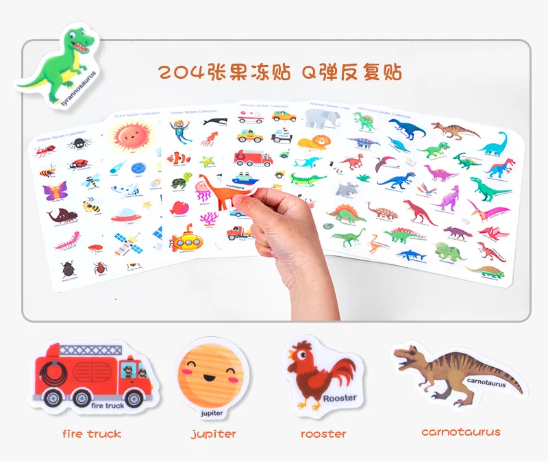 Quiet Book Toy Reusable Kids Stickers for Toddlers Preschool Learning Activities Fun Travel — wooden sensory & busy boards wholesale