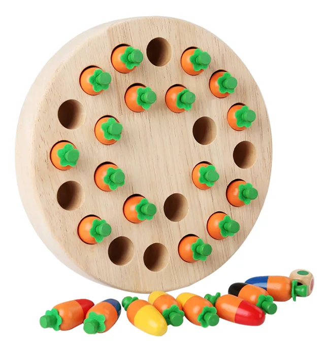 Fun Wooden Memory Chess Game Unisex Parent-Child Interaction Block Board Toy for 2-4 & 5-7 — wooden board games & logic wholesale