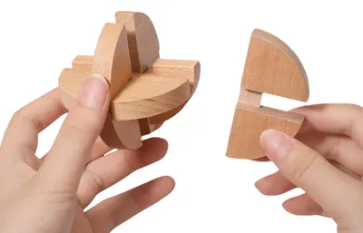 6 in 1 Chinese Traditional 3d Wooden Puzzle Kit Unique Kongming Luban Lock Brain Teaser Wood view 4