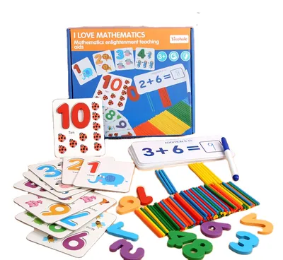 Wooden Number Cards Matching Calculation Toy Mathematical Teaching Aids view 3