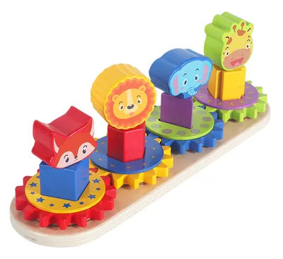 Wooden Creative Animal Revolve Shape Matching Puzzle Toy Color Cognition Early Education — wooden puzzles & tangrams wholesale