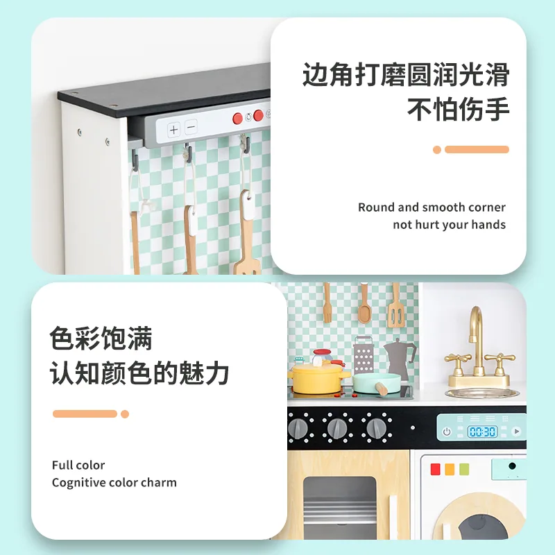 Learning Device Kitchen Toys Mini Real All Play Accessories Wooden Kitchen Toys For Children — wooden pretend play & role play wholesale