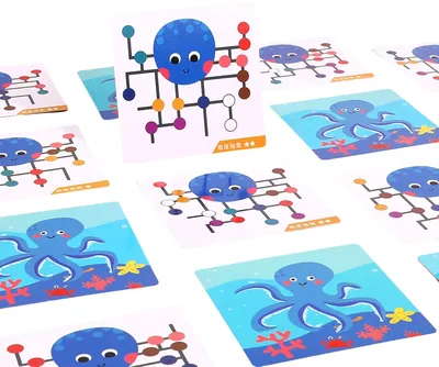 Unisex Custom Children's Wooden Octopus Maze Building Block Board Educational Teaching Aids view 2