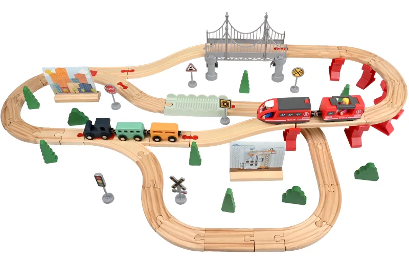 Factory Toys 72 Wooden Toy Train Track Toy Sets — wooden vehicles, tracks & ramps wholesale