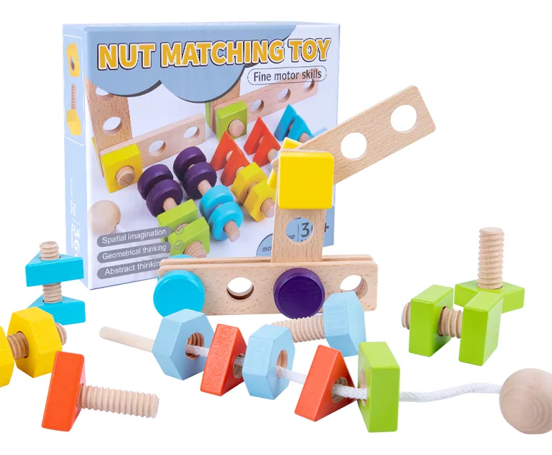 Unisex Early Education Wooden Assembly Toy Set Hand-Eye Coordination Tool for Kids 2 to 4 — wooden pretend play & role play wholesale