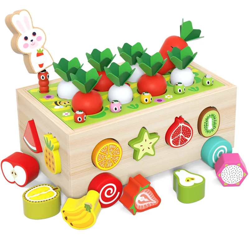 Shape Matching Intelligence Car Geometric Blocks Shape Wooden Toys Montessori Wooden Shape — wooden vehicles, tracks & ramps wholesale