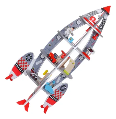 Factory Wooden Stage Rocket Spaceship Play Set Toys For Kids view 3