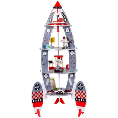 Factory Wooden Stage Rocket Spaceship Play Set Toys For Kids view 2