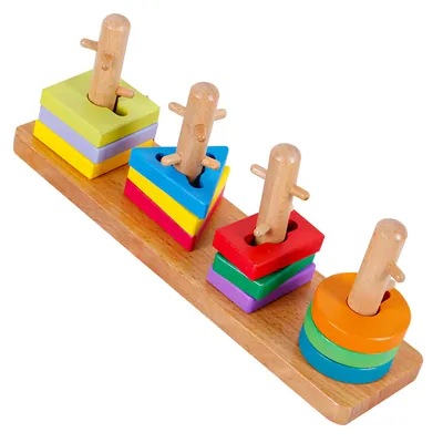 Kids Montessori Material Shapes Sorting Game Blocks Wooden Toys For Children view 2