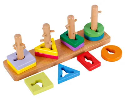 Kids Montessori Material Shapes Sorting Game Blocks Wooden Toys For Children view 3