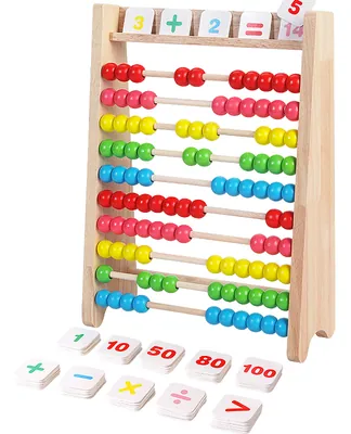 Wooden Rainbow Abacus For Children's Abacus Rack Math Calculating Tool Gift For Kids — wooden math & teaching aids wholesale