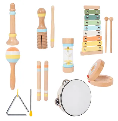 Colorful Wooden Strike Sound Tube Single Threaded Ring Piano Toy for Baby's Educational Fun — wooden baby & toddler (0-3) wholesale