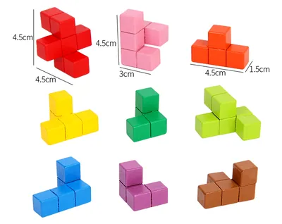 Spatial Logic Thinking Educational Brain Game Age 5 7 Years Stacking Colorful Wooden 3d Soma — wooden building blocks & construction wholesale