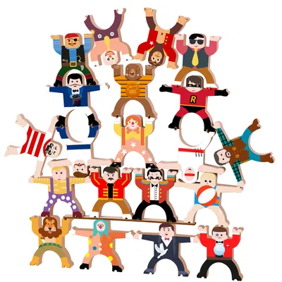 Hercules Ninja Balance Blocks Children's Educational High Wooden Wood Pegs Toys 5-7 Years view 2