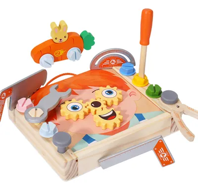 Wooden Kids Kitchen Set Toy Preschool Barber Makeup Hair Cutting Pretend Play Educational view 2