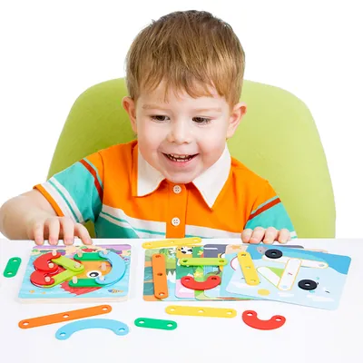 Direct Factory Sales Certified Wooden Geometry S Board Column Sorter Puzzles Toys Kids 5-7 view 2