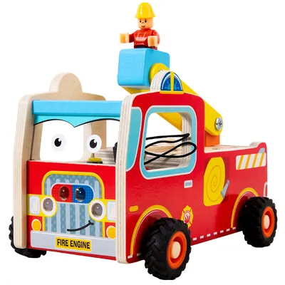 Commiki Montessori Busy Board 6 Months Baby Sensory Science Toys Unisex Fire Truck Simulation — wooden sensory & busy boards wholesale
