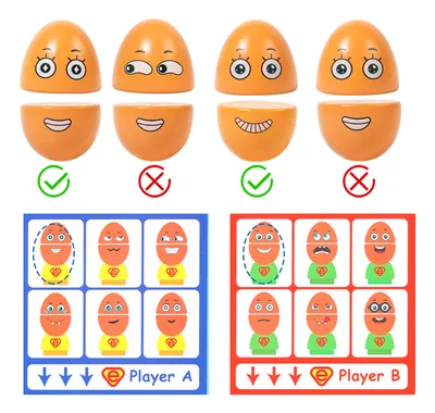 Funy Egg Face Expression 3d Wooden Block Battle Puzzles Assembled Toy For Baby Interaction view 2