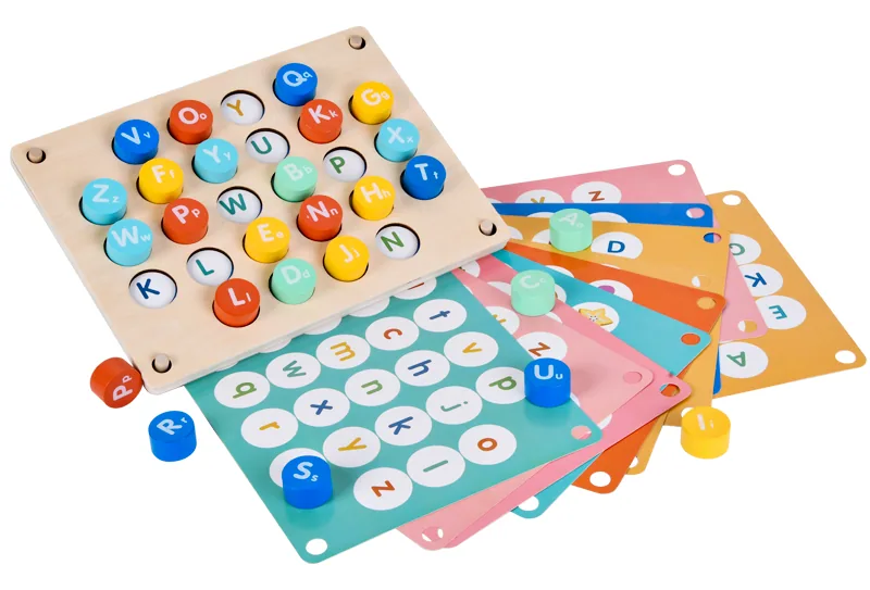 Early Educational DIY Toy Set for Kids Color Alphabet & Memory Chess Game for Ages 2-4 Abs — wooden board games & logic wholesale