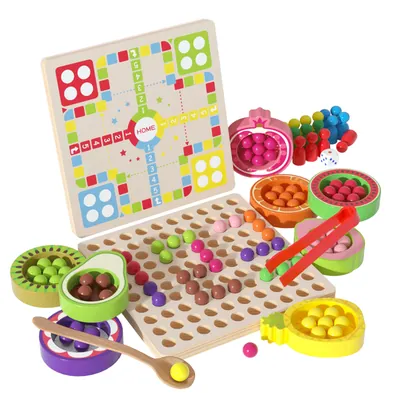 Wooden Children's Board Game Go Backgammon Monopoly Chinese Chess Early Education Toy — wooden board games & logic wholesale