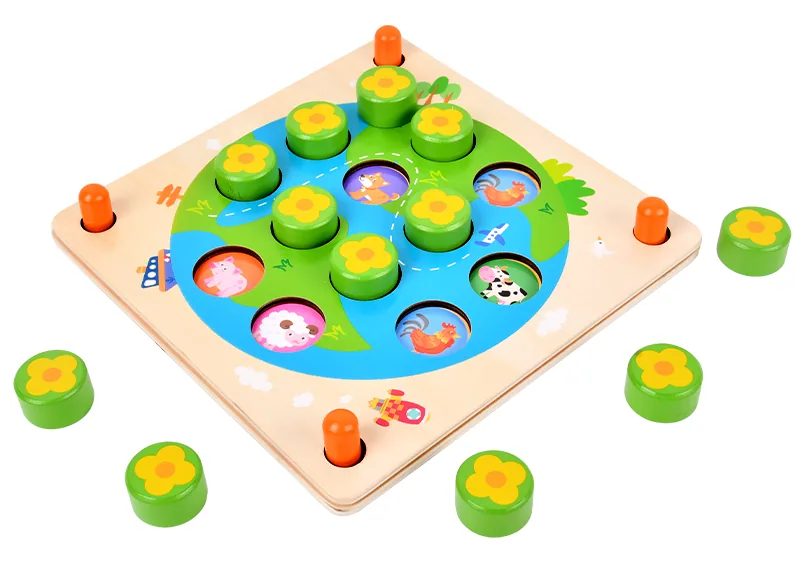 Kids Wooden Toys Memory Match Chess Game Baby Early Toys Family Party Casual Puzzles Training — wooden board games & logic wholesale