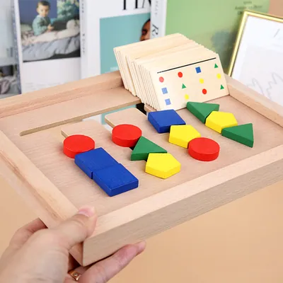 Educational Wooden Speed Game Shape Color Cognition Development Gifts Kid's Early Learning Toys — wooden math & teaching aids wholesale