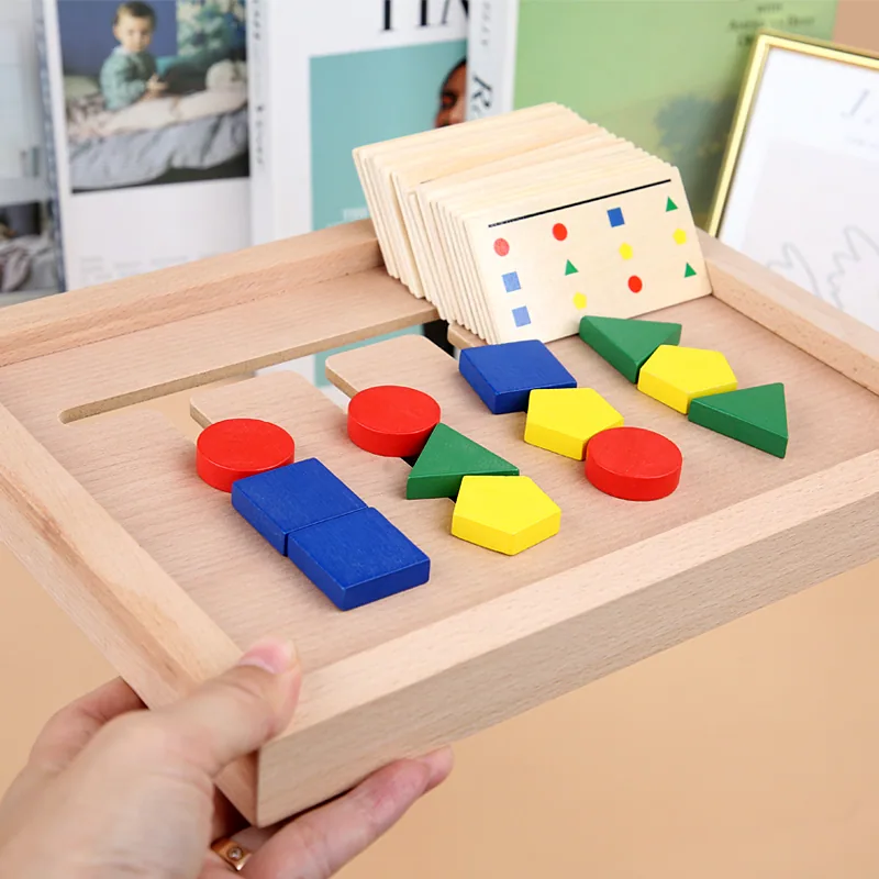 Educational Wooden Speed Game Shape Color Cognition Development Gifts Kid's Early Learning Toys — wooden math & teaching aids wholesale